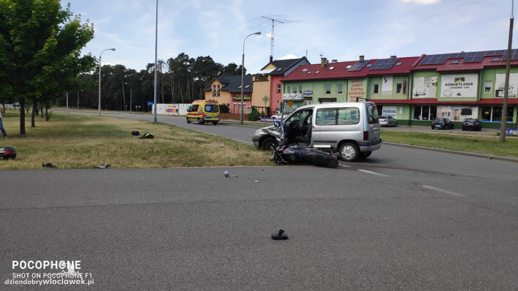 Zderzenie motocykla z osobówką