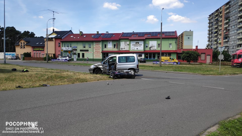 Zderzenie motocykla z osobówką