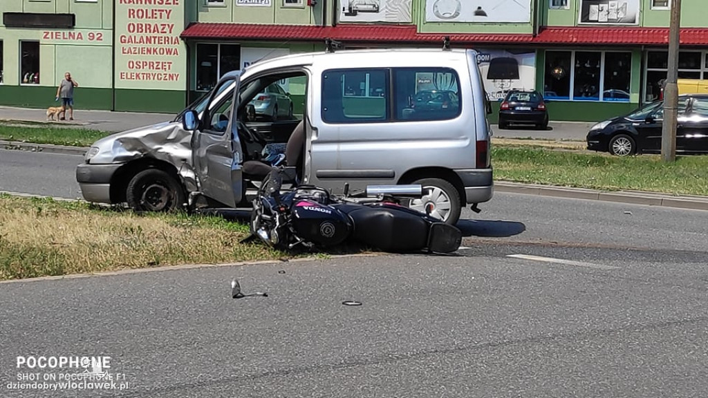 Zderzenie motocykla z osobówką
