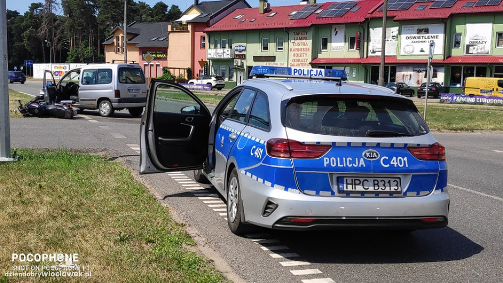 Zderzenie motocykla z osobówką