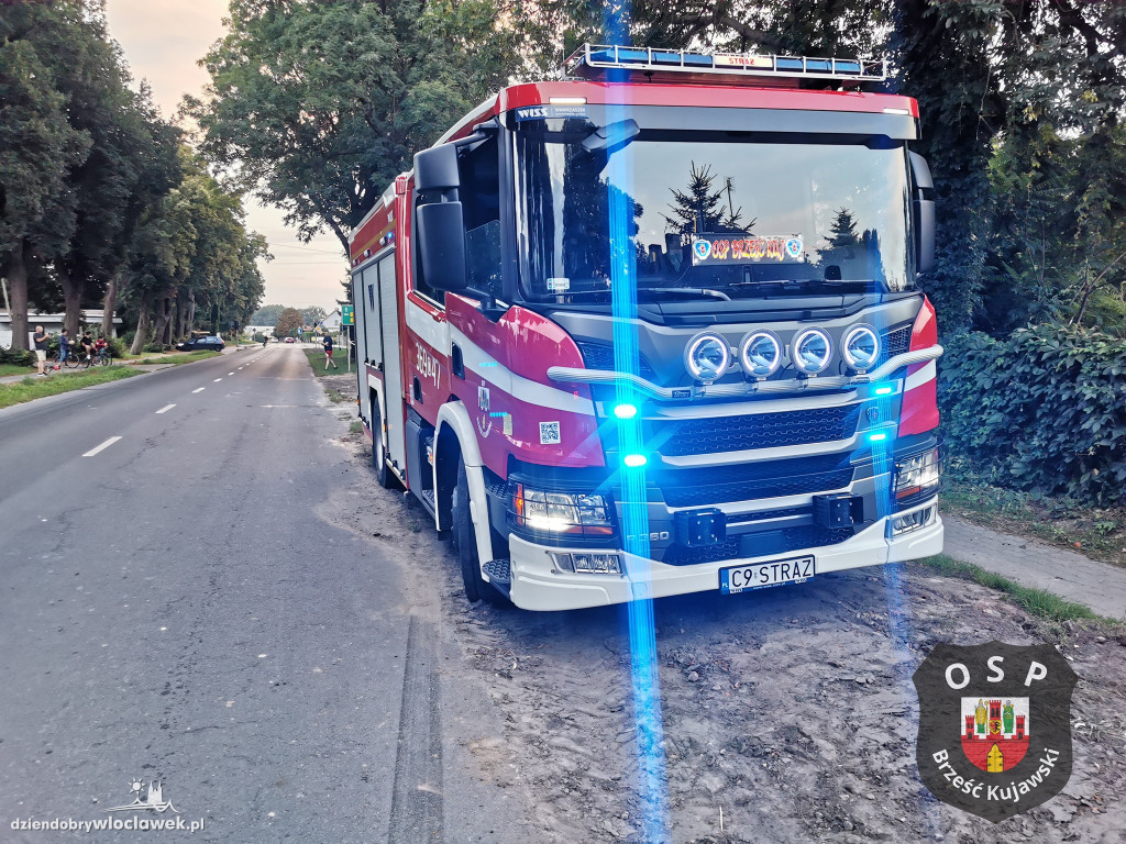 Honda uderzyła w stojące na poboczu auto