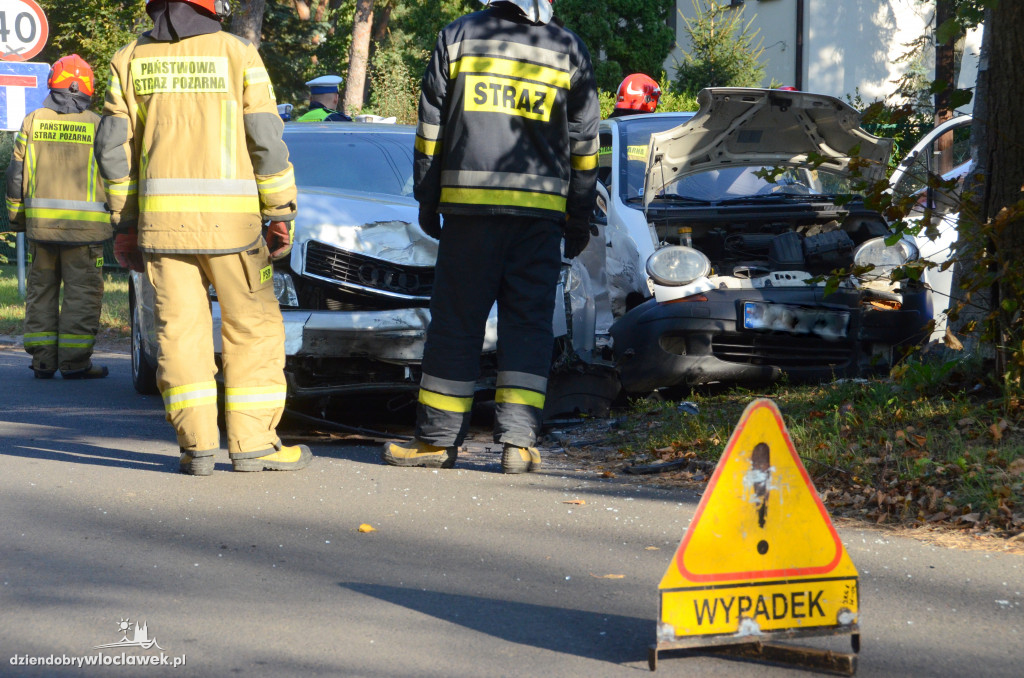 Zderzenie dwóch samochodów w Michelinie