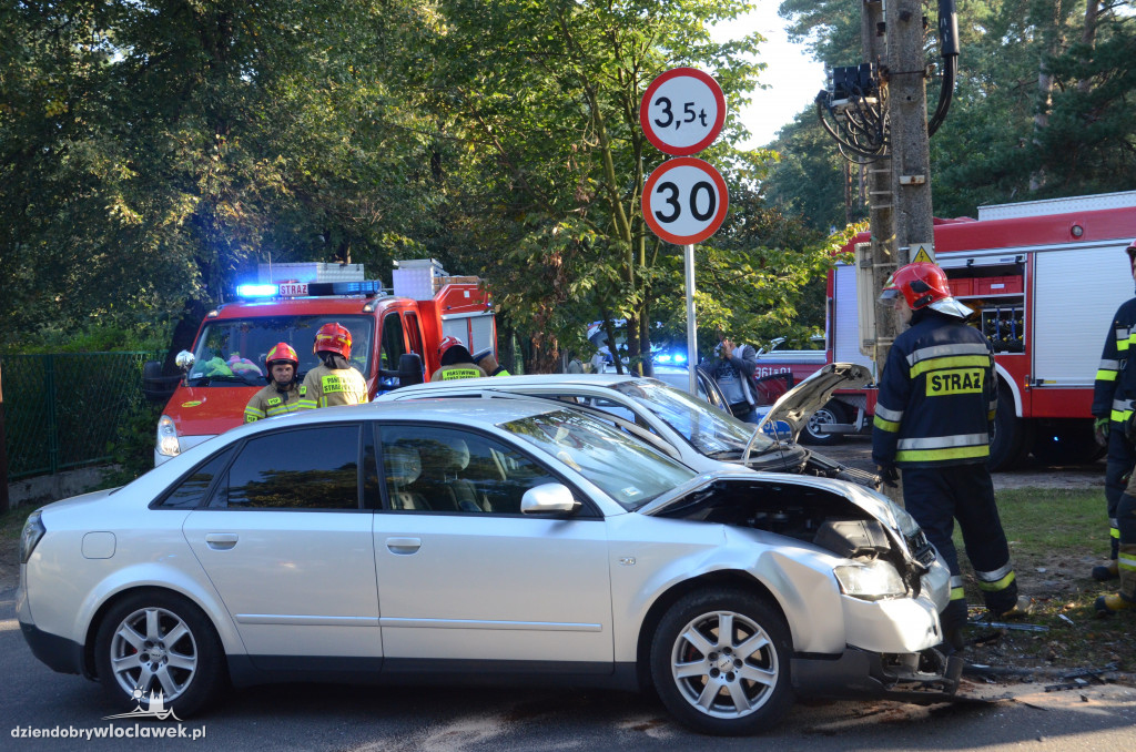 Zderzenie dwóch samochodów w Michelinie