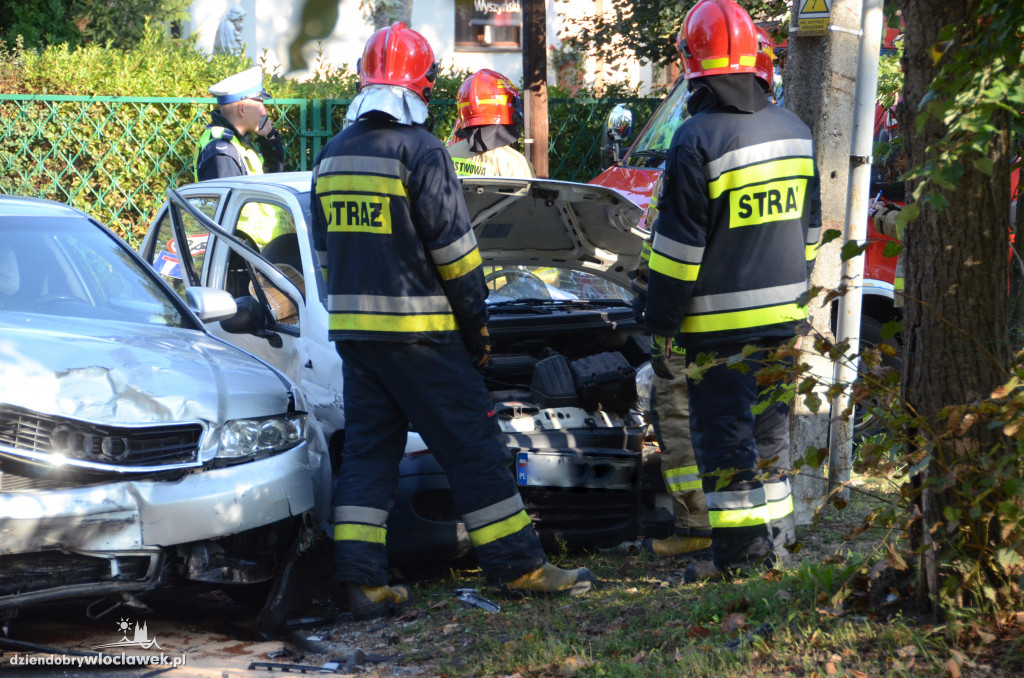 Zderzenie dwóch samochodów w Michelinie