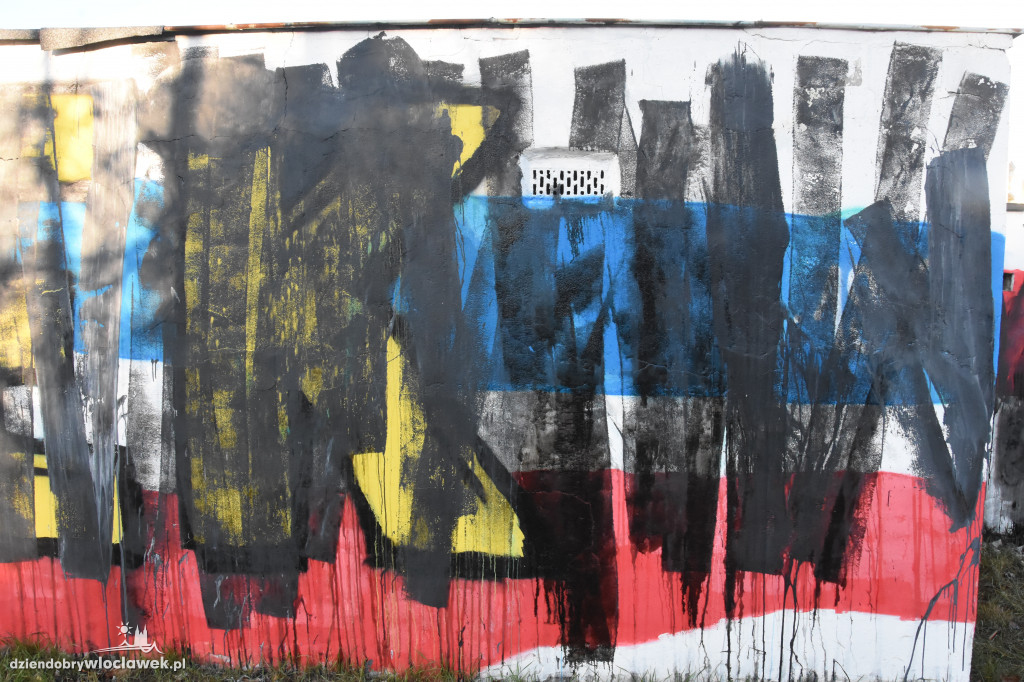 Mural Włocłavii Włocławek zniszczony