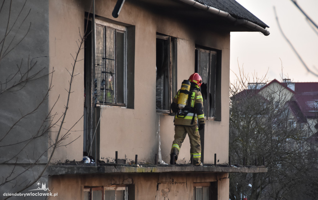 Pożar przy ul. Lisek we Włocławku