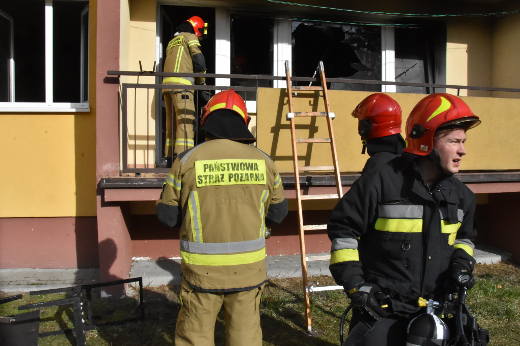 Pożar w bloku przy ul. Fredry