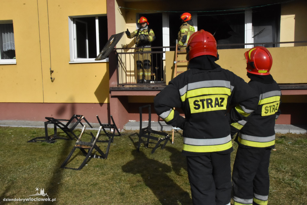 Pożar w bloku przy ul. Fredry