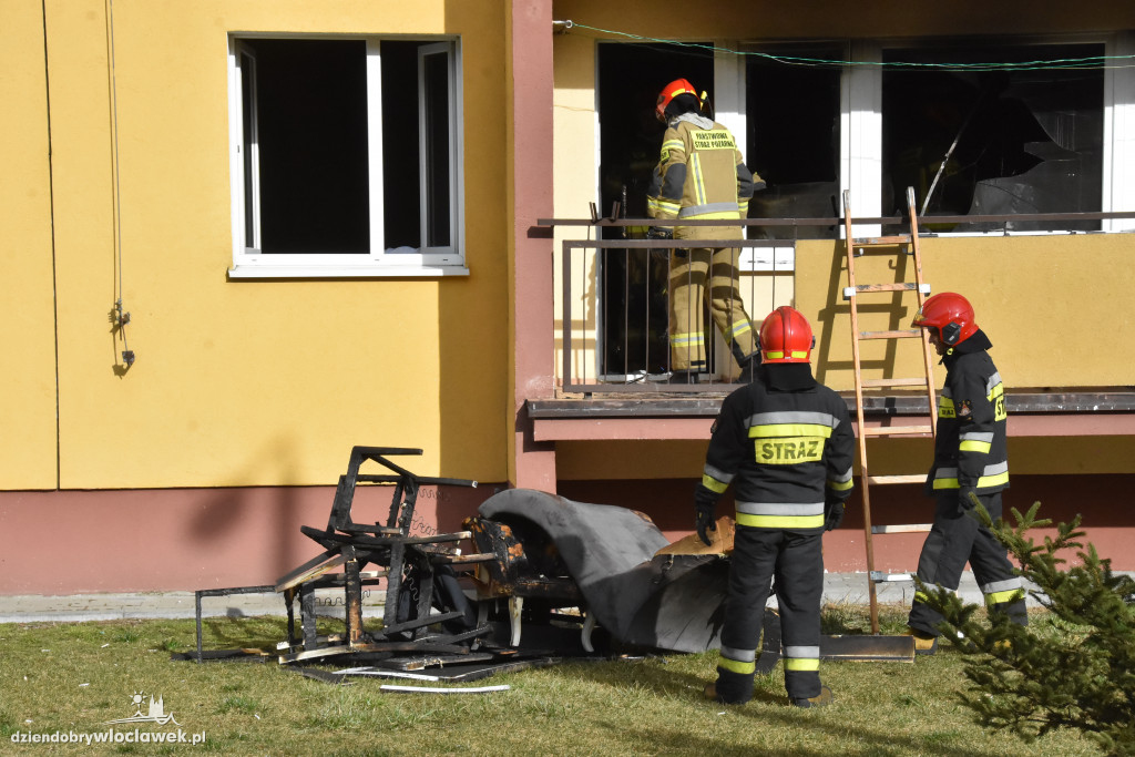 Pożar w bloku przy ul. Fredry