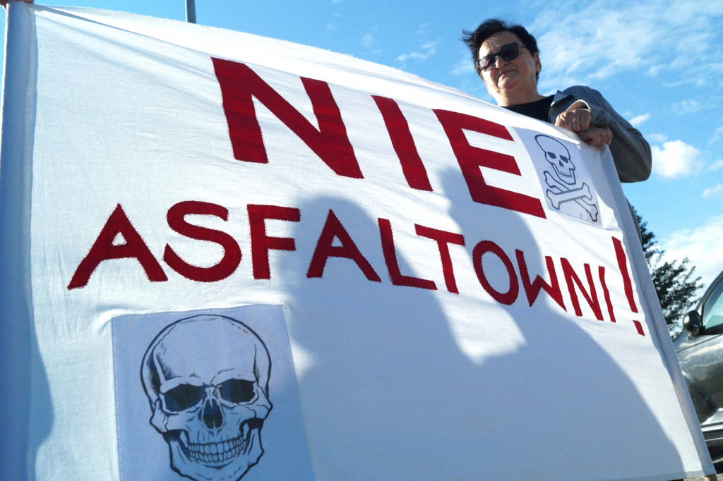Protest mieszkańców na ul. Płockiej