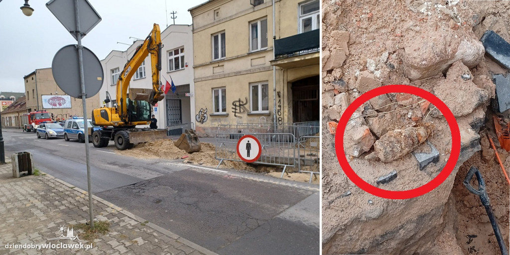 Niewybuch wykopany w Śródmieściu