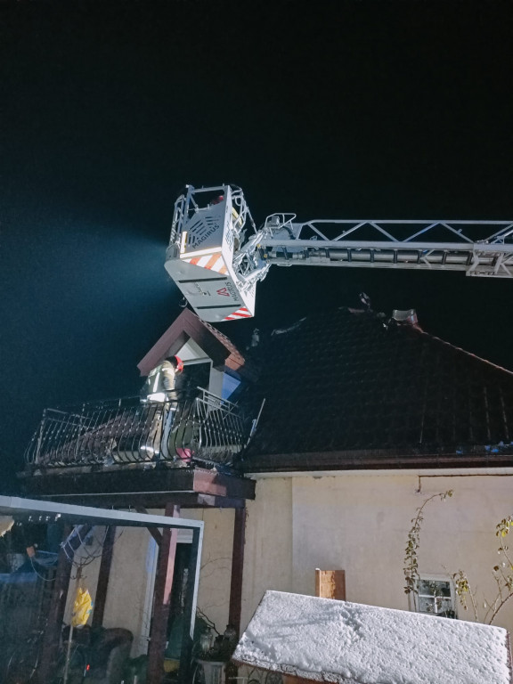 Pożar poddasza w Kowalu