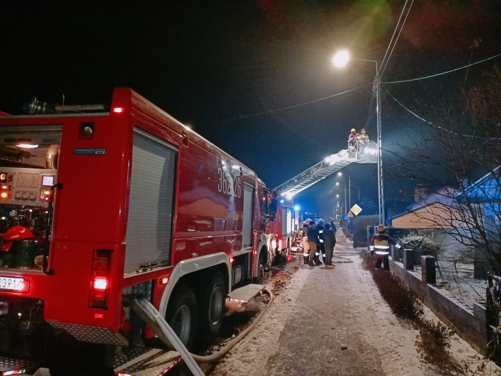 Pożar poddasza w Kowalu