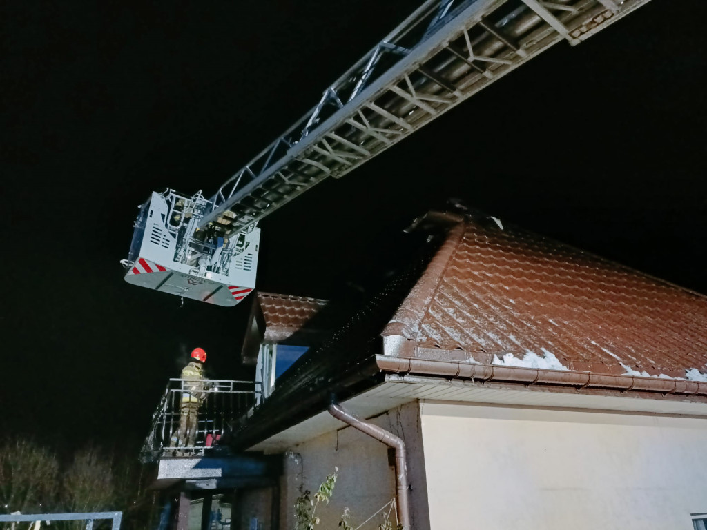 Pożar poddasza w Kowalu