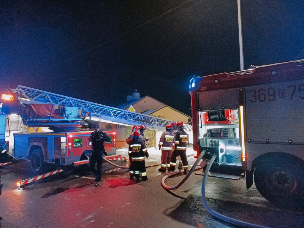 Pożar poddasza w Kowalu