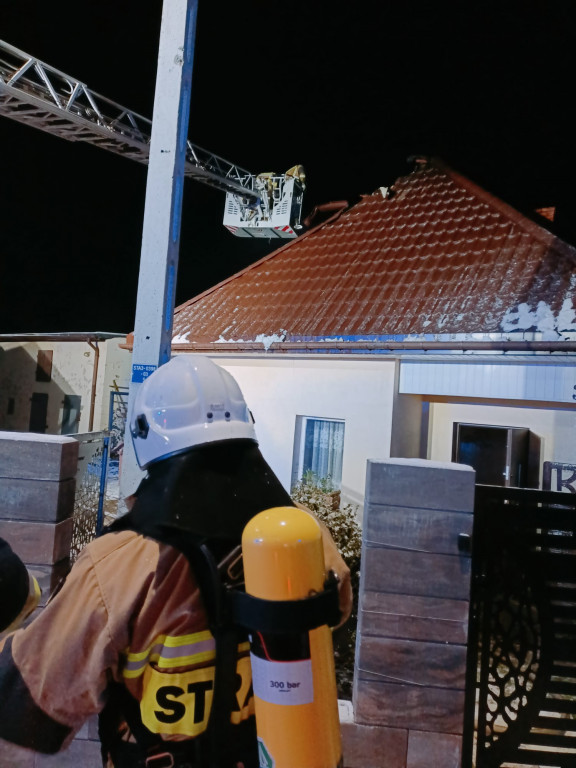 Pożar poddasza w Kowalu