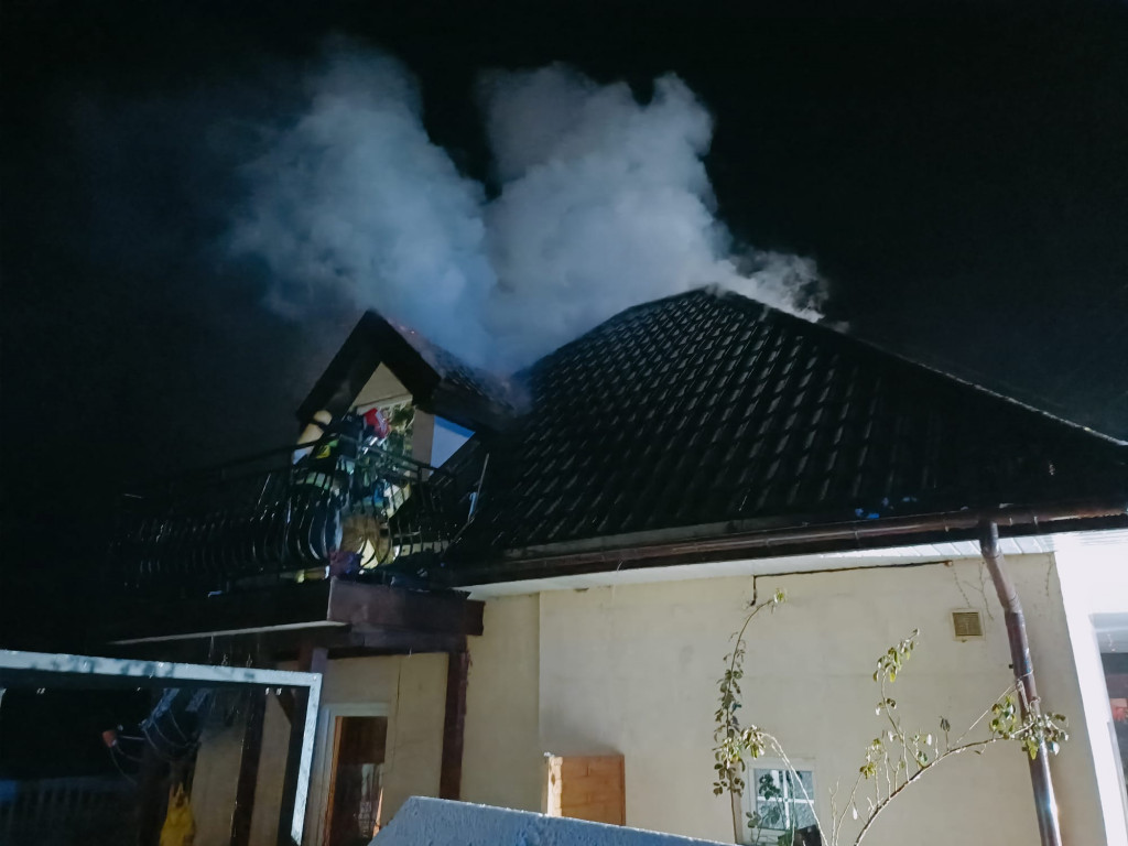Pożar poddasza w Kowalu