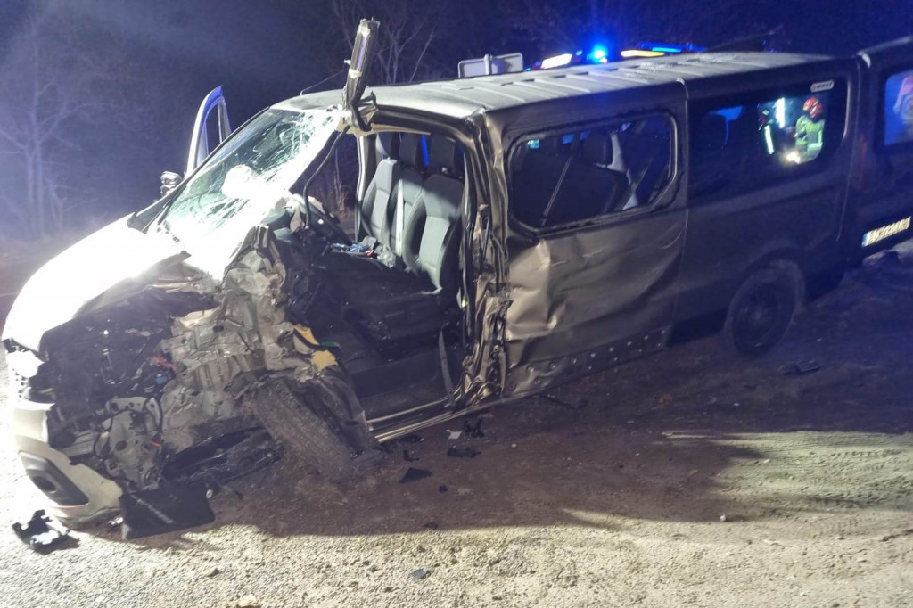 Jedna osoba ranna po wypadku busa pod Brześciem Kuj.