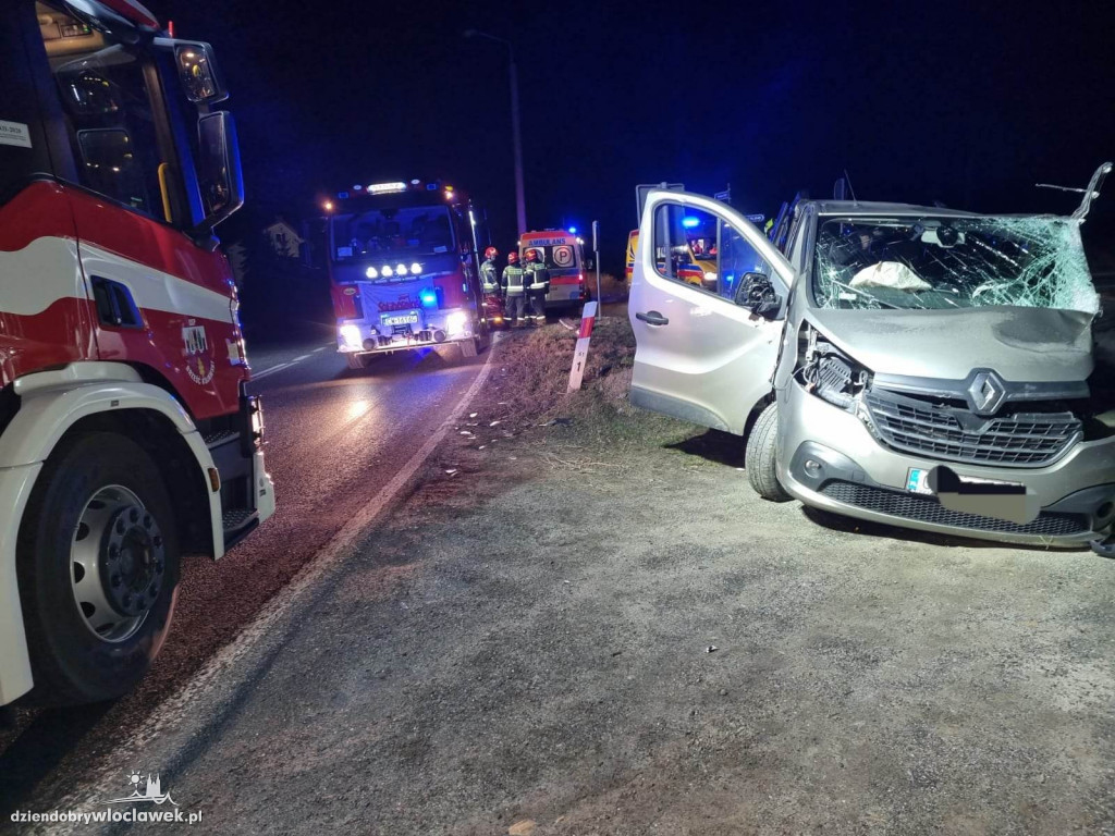 Jedna osoba ranna po wypadku busa pod Brześciem Kuj.