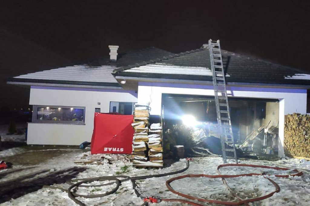 Pożar garażu w Brześciu Kujawskim