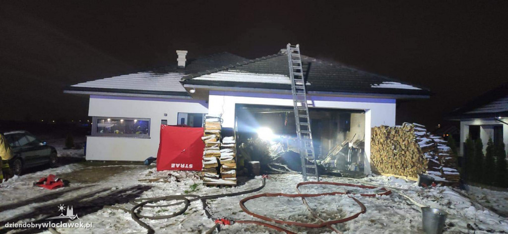 Pożar garażu w Brześciu Kujawskim