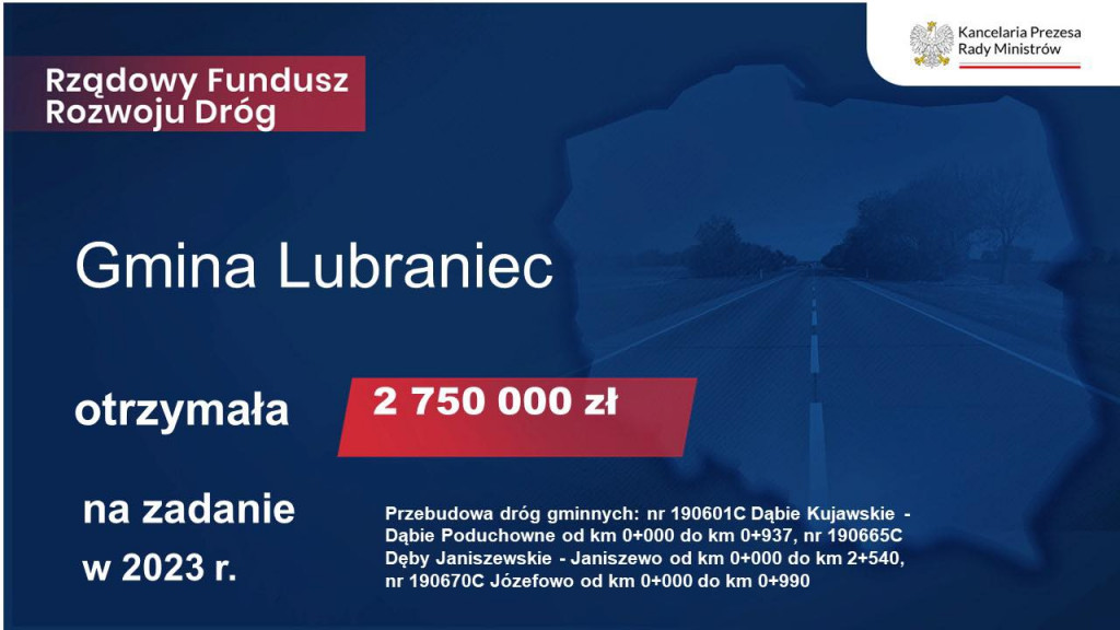 Dotacje na drogi przyznane