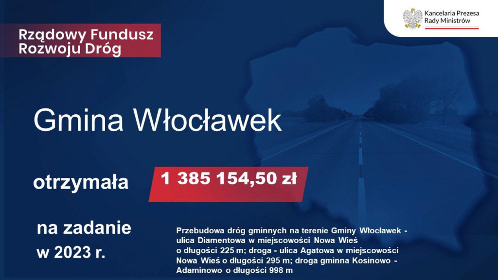 Dotacje na drogi przyznane