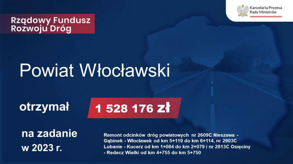 Dotacje na drogi przyznane