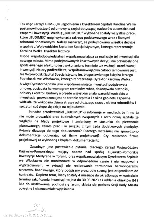 Będzie kontrola NIK we włocławskim szpitalu?