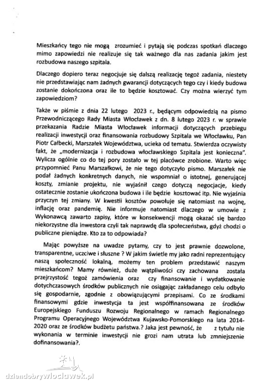 Będzie kontrola NIK we włocławskim szpitalu?