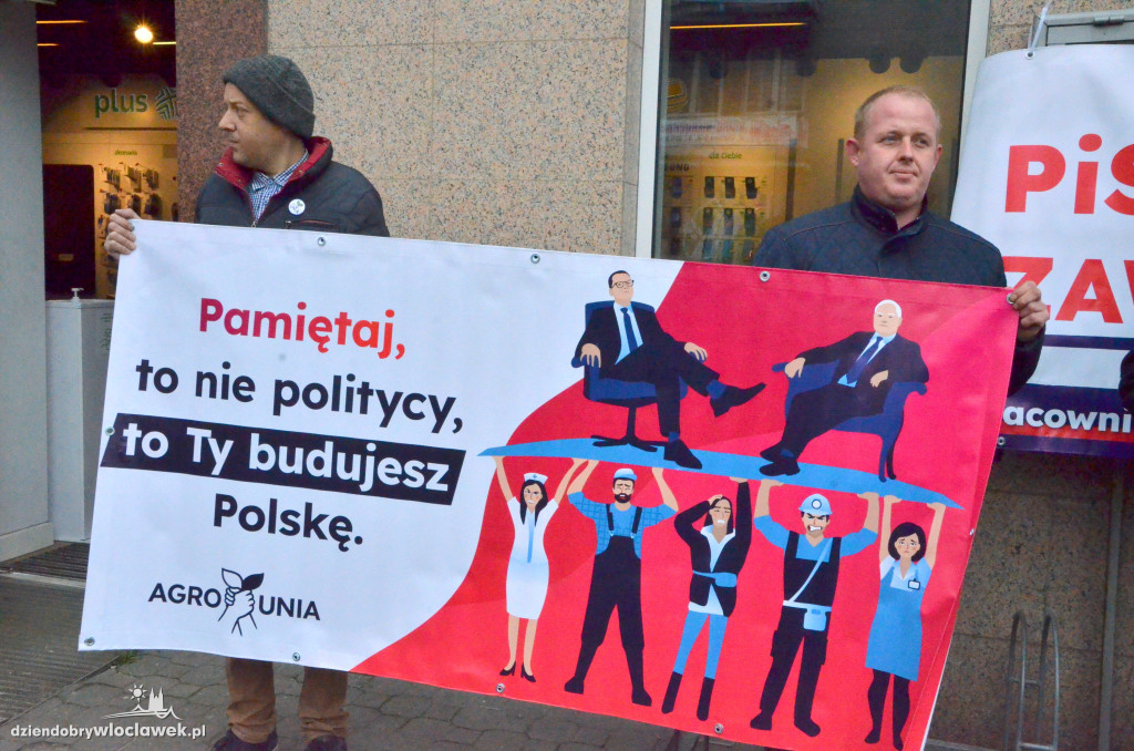 Protest Agrounii przed biurem Gembickiej