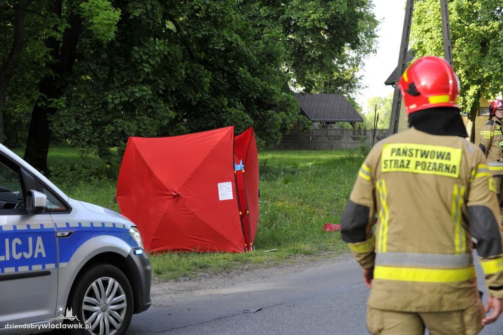 Tragiczny wypadek motocyklisty w Leniach Wielkich