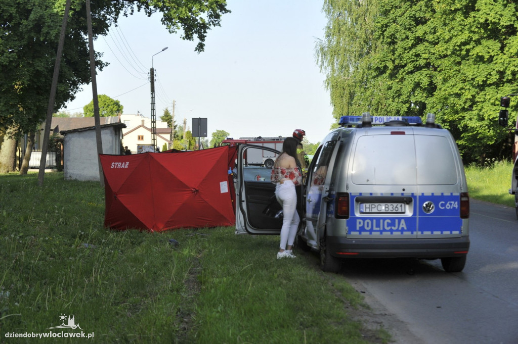 Tragiczny wypadek motocyklisty w Leniach Wielkich