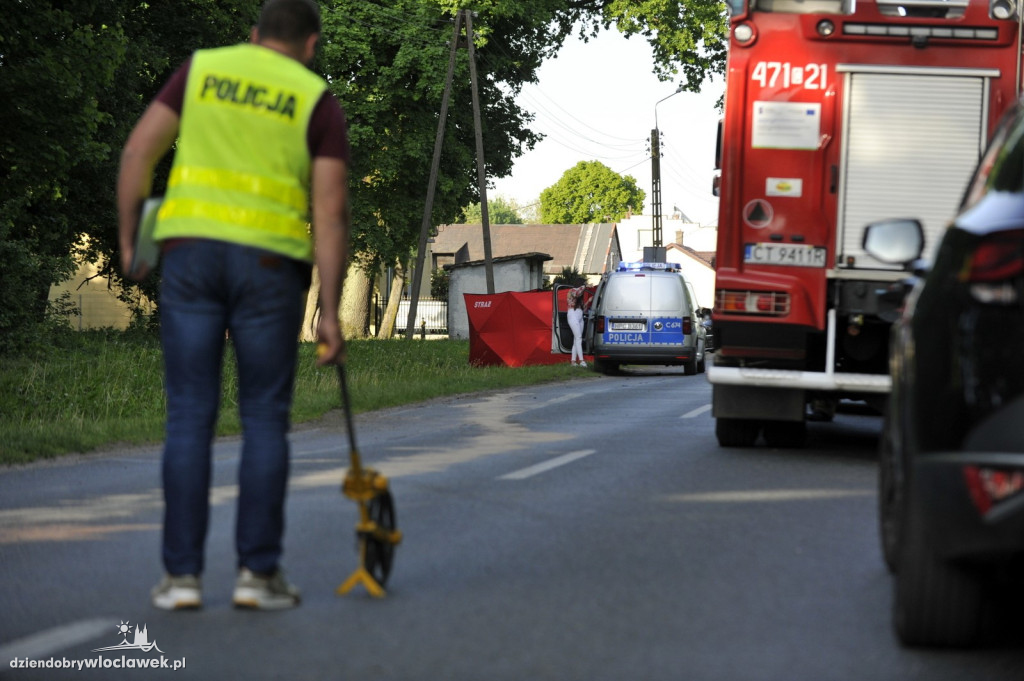Tragiczny wypadek motocyklisty w Leniach Wielkich