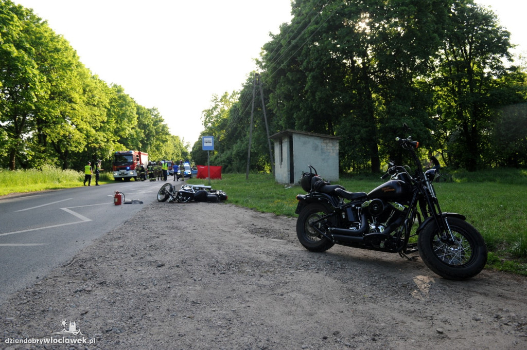 Tragiczny wypadek motocyklisty w Leniach Wielkich