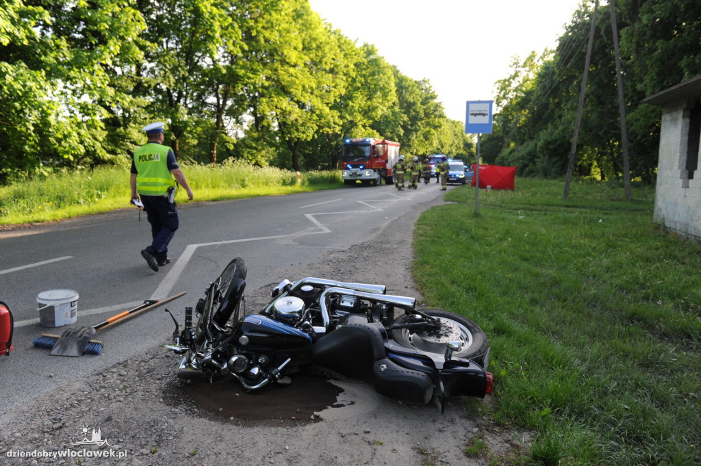 Tragiczny wypadek motocyklisty w Leniach Wielkich