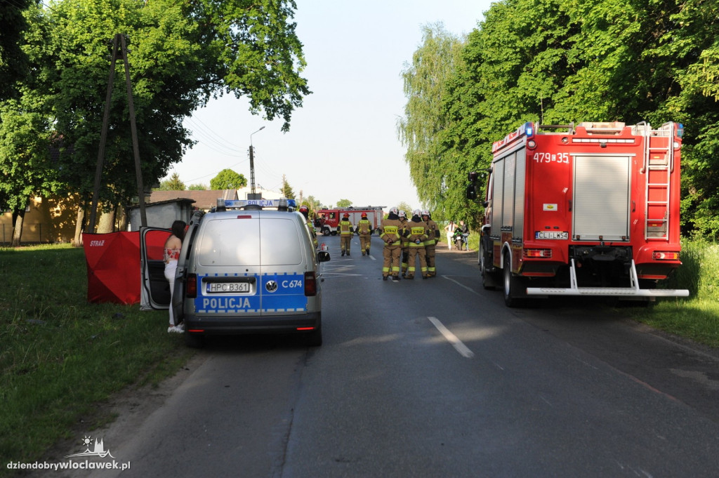 Tragiczny wypadek motocyklisty w Leniach Wielkich