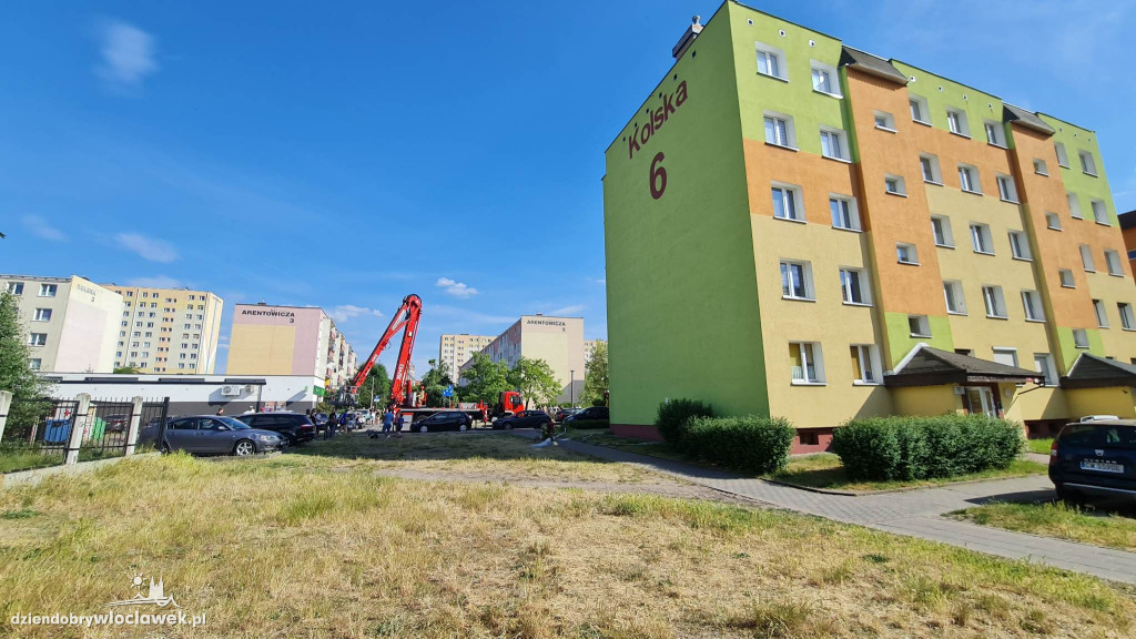 Pożar na ul. Kolskiej we Włocławku