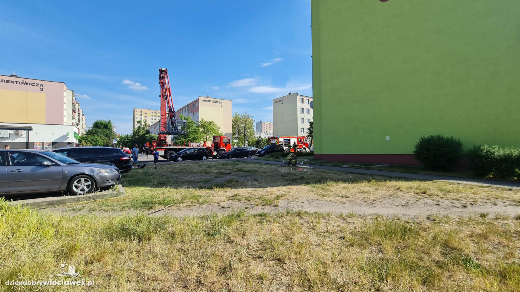Pożar na ul. Kolskiej we Włocławku
