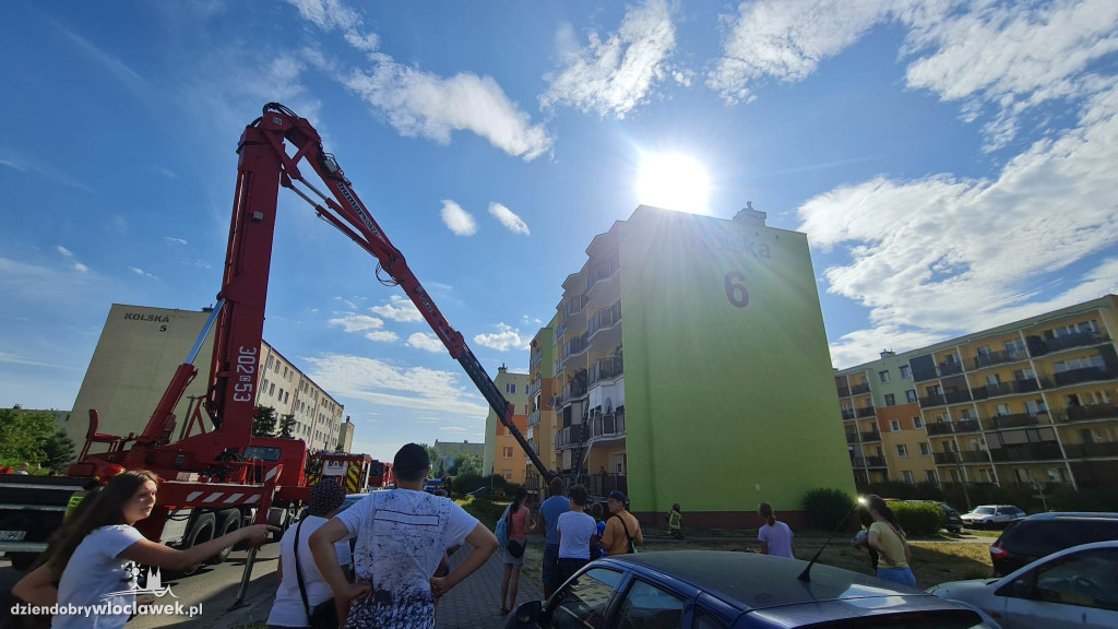 Pożar na ul. Kolskiej we Włocławku