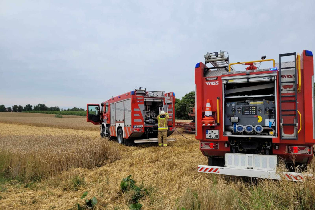 Pożar kombajnu w regionie