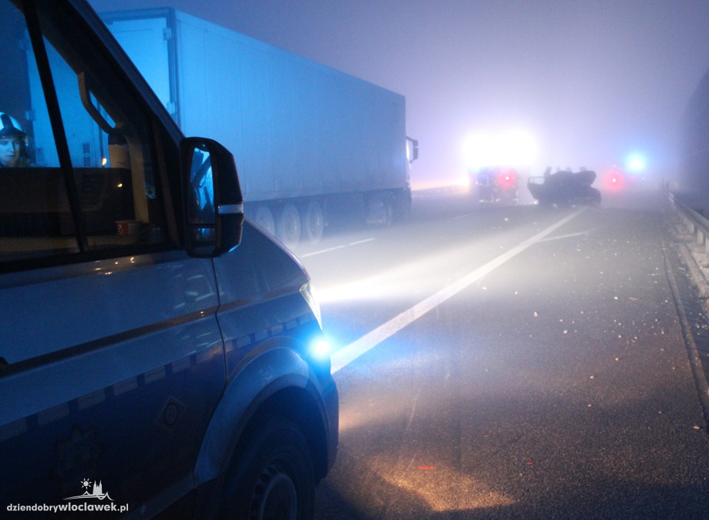 Kolizja na 208. kilometrze autostrady A1