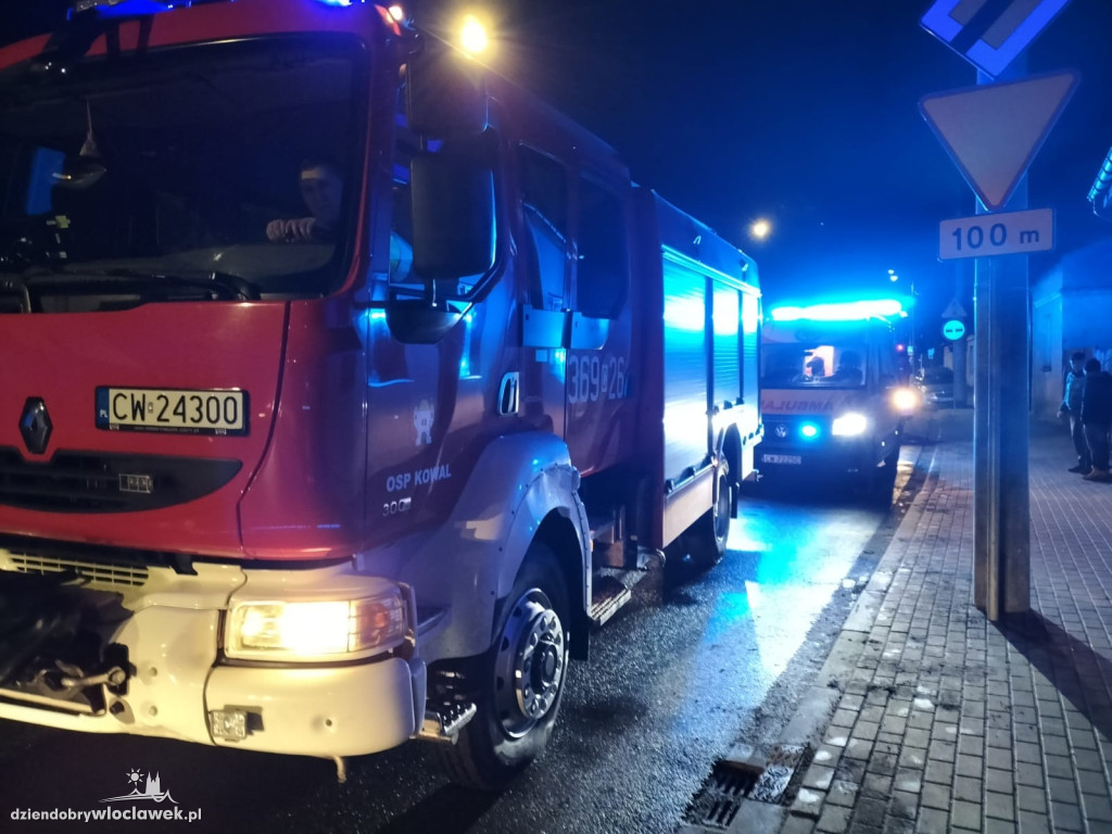 Pożar lawety na obwodnicy Kowala