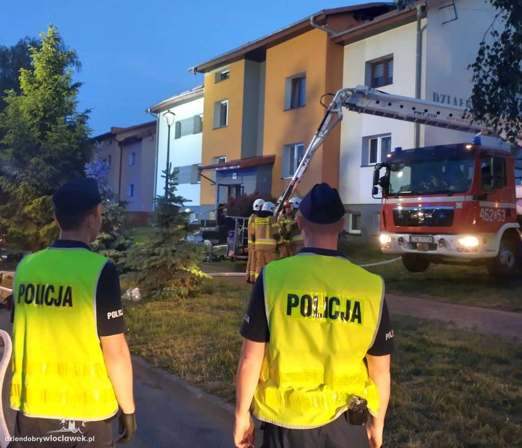 Pożar bloku w Radziejowie