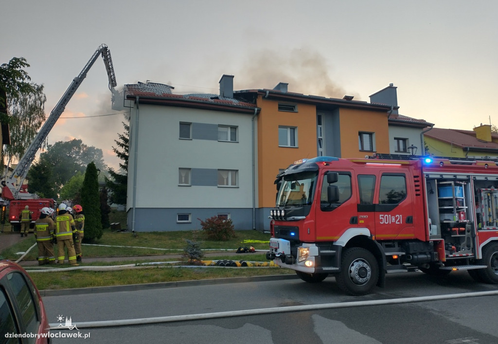 Pożar bloku w Radziejowie