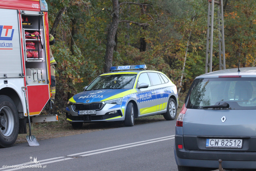 Wypadek w Michelinie - dostawczak dachował