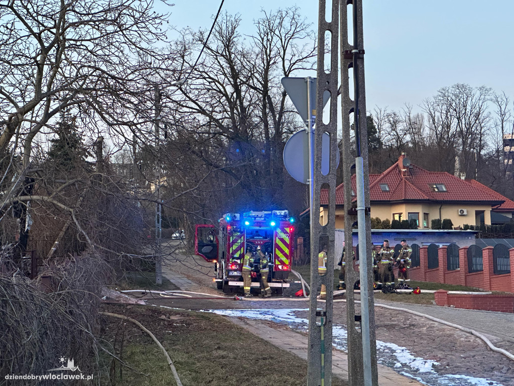 Pożar ciężarówki na Zawiślu