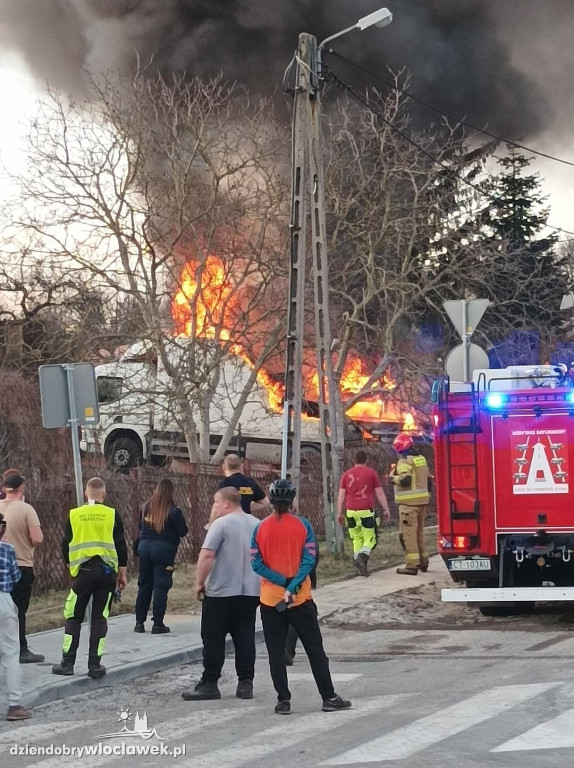 Pożar ciężarówki na Zawiślu