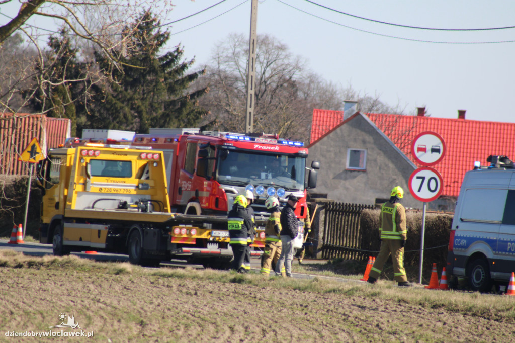Dachowanie na DW252 w Brzeziu