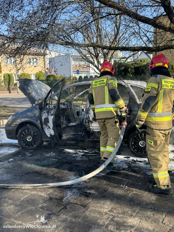 Pożar samochodu przy ulicy Hutniczej